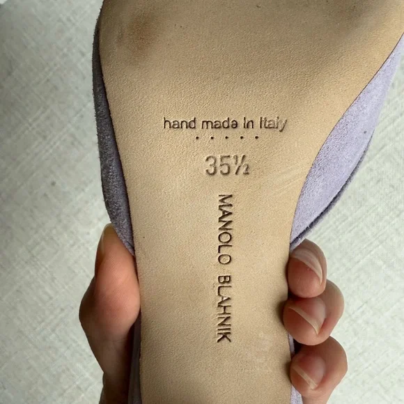 Manolo Blahnik Lavender Mules - Picture 3 of 4